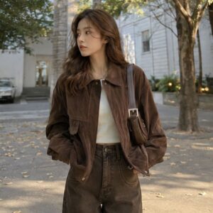 Áo khoác nhung Budanh dáng rộng BYCAMCAM vintage Hàn Quốc