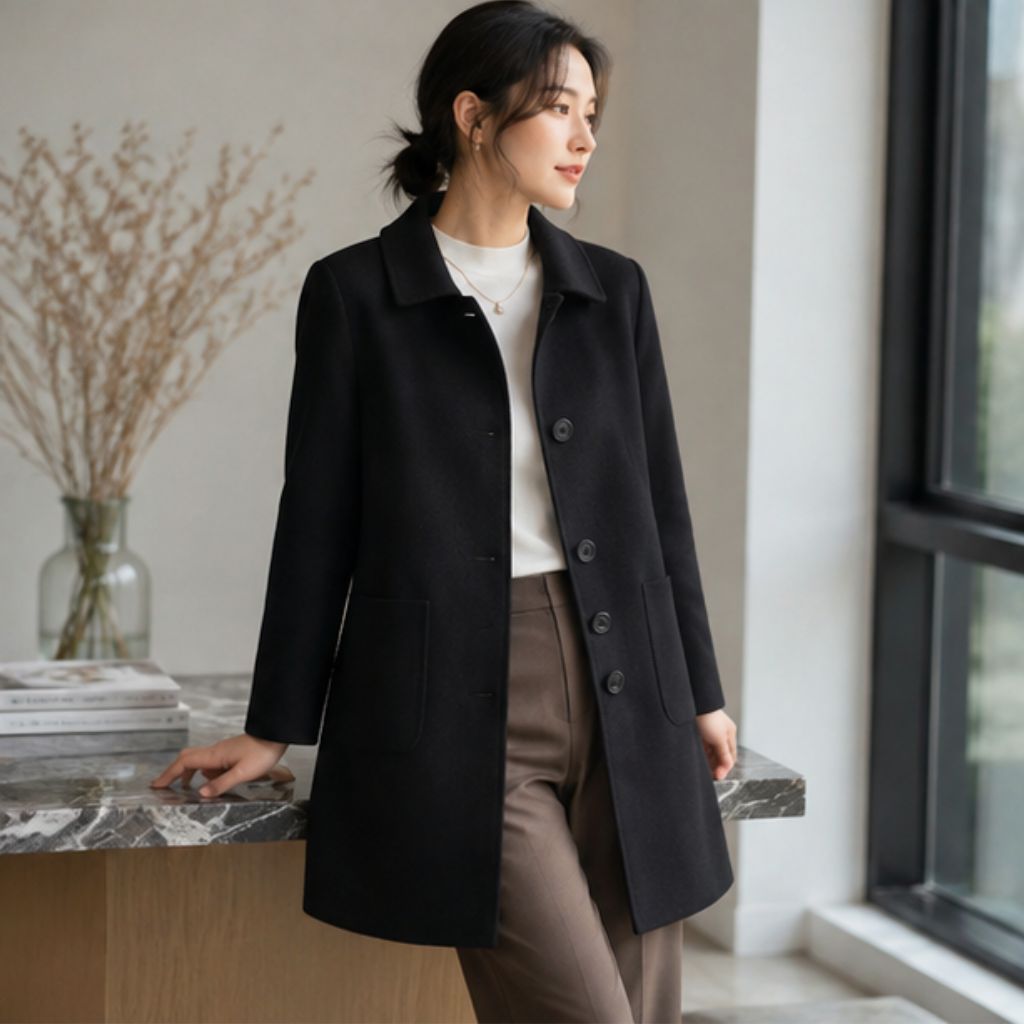 Áo khoác nữ mùa đông dáng dài thanh lịch dễ phối đồ - Ảnh 2