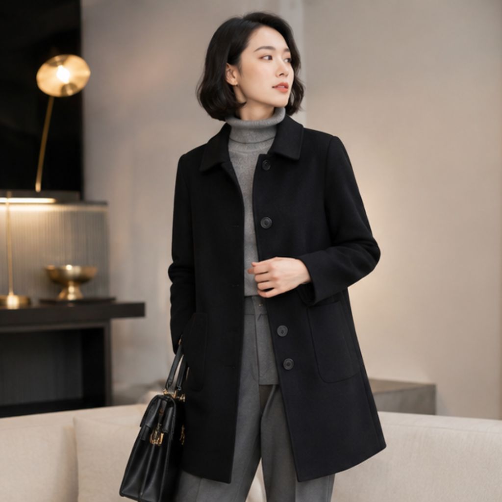 Áo khoác nữ mùa đông dáng dài thanh lịch dễ phối đồ - Ảnh 3
