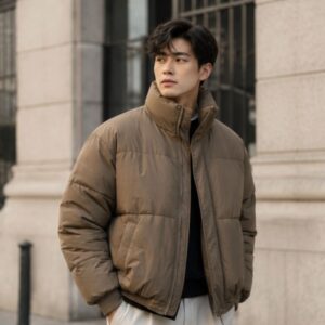 Áo khoác phao cao cấp GODMOTHER form boxy cổ cao giữ ấm
