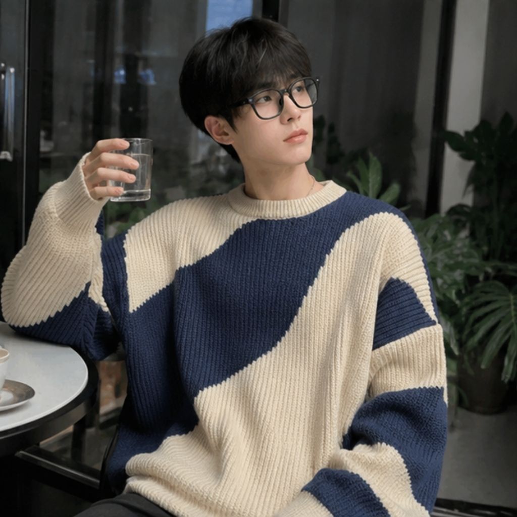 Áo sweater nam cổ lọ tay dài form rộng phong cách Hàn Quốc - Ảnh 2