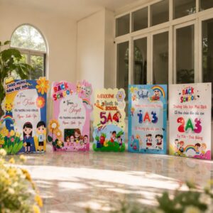 Bảng trang trí lớp học chào khai giảng, thiết kế theo yêu cầu