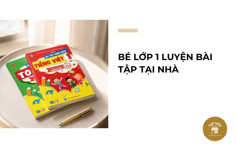 Bé lớp 1 luyện bài tập tại nhà