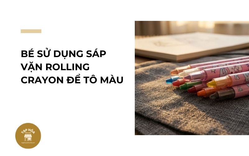 Bé sử dụng sáp vặn Rolling Crayon để tô màu