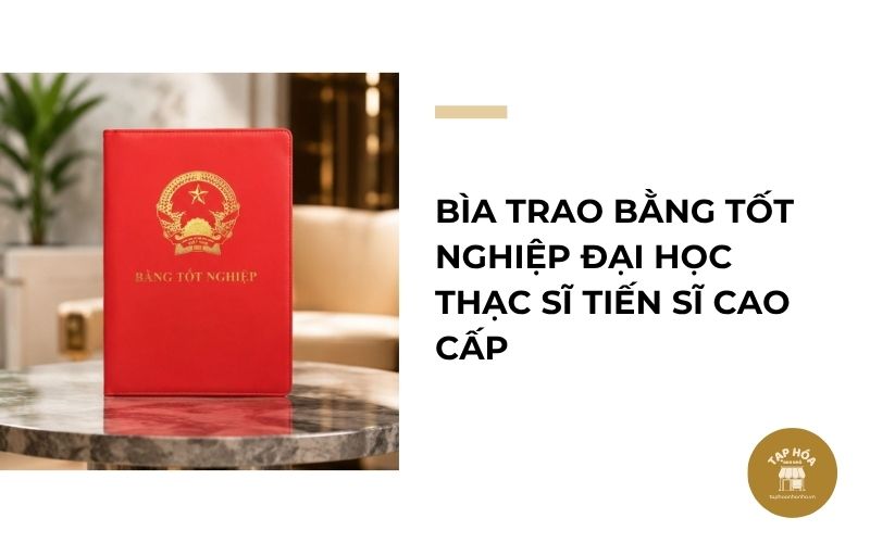 Bìa trao bằng tốt nghiệp đại học thạc sĩ tiến sĩ cao cấp