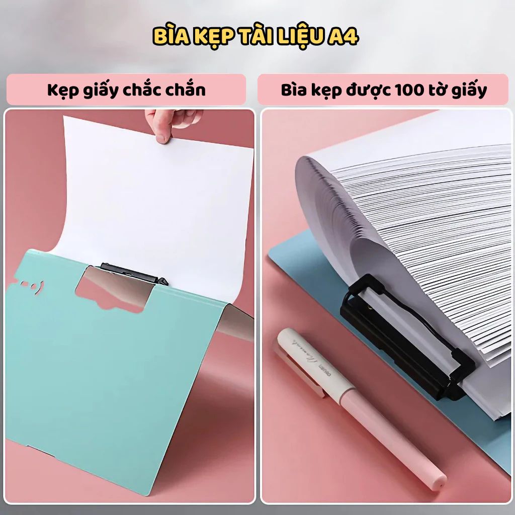 Bìa trình ký đôi A4 nhựa cứng cao cấp kẹp tài liệu gấp gọn tiện lợi - Ảnh 4