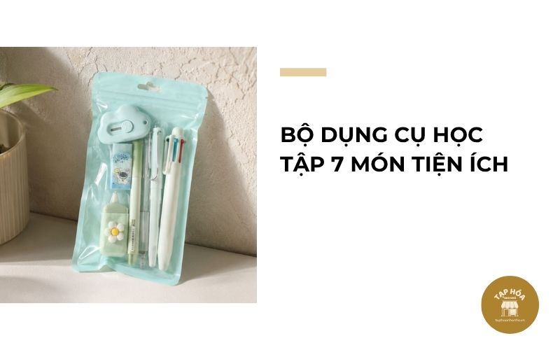 Bộ dụng cụ học tập 7 món tiện ích