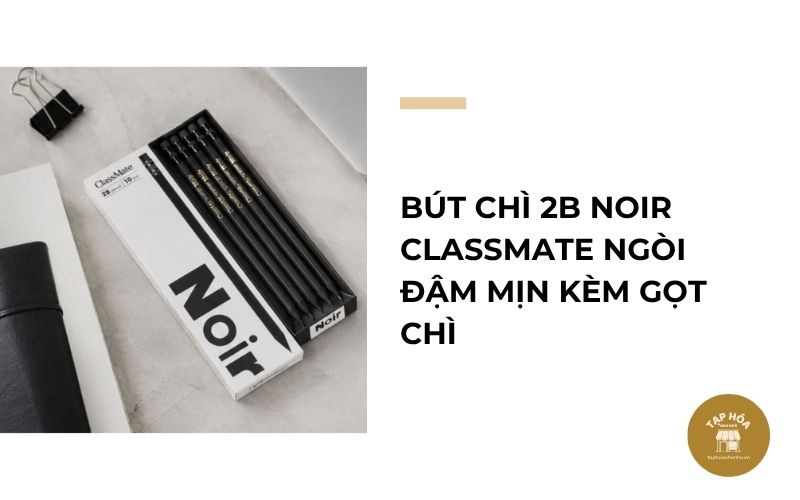 Bút chì 2B NoiR CLASSMATE ngòi đậm mịn kèm gọt chì