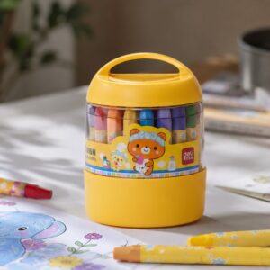Bút sáp dầu Deli 12/18/24 màu hộp nhựa an toàn cho học sinh