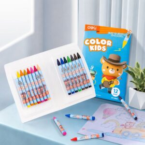 Bút sáp màu nến Deli Colorkids 10/12/24 màu an toàn cho bé