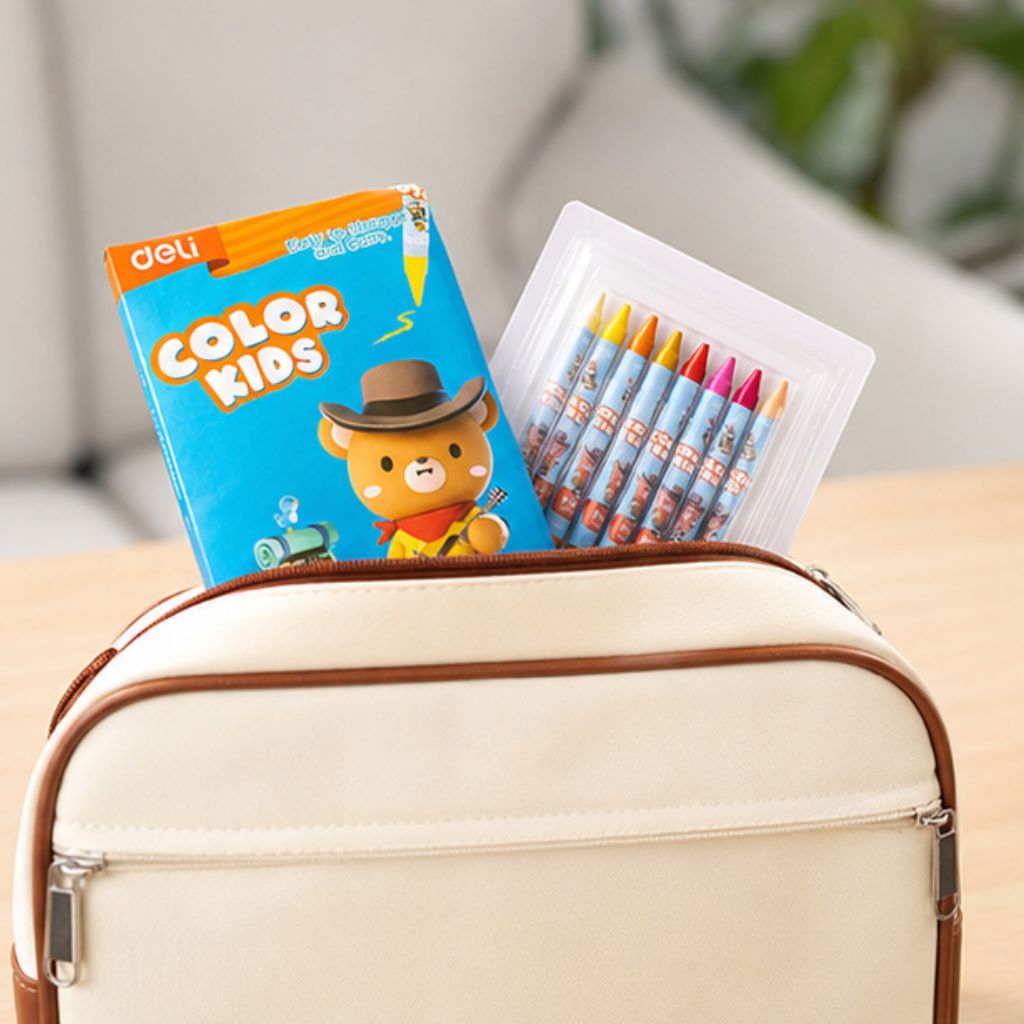 Bút sáp màu nến Deli Colorkids 10/12/24 màu an toàn cho bé - Ảnh 4