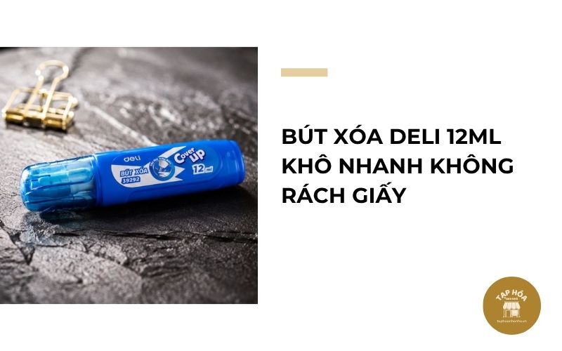 Bút xóa Deli 12ml khô nhanh không rách giấy