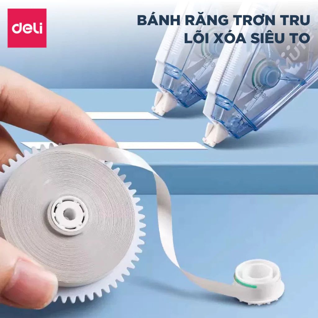 Bút xóa băng Deli 40m xóa sạch khô nhanh nhiều màu xinh xắn - Ảnh 2