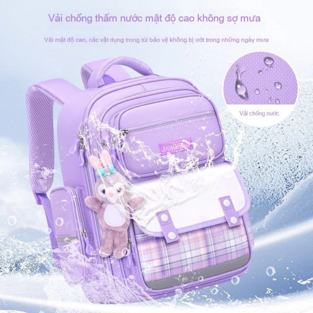 Cặp sách cho bé gái tiểu học chống nước, siêu nhẹ, dễ thương - Ảnh 2