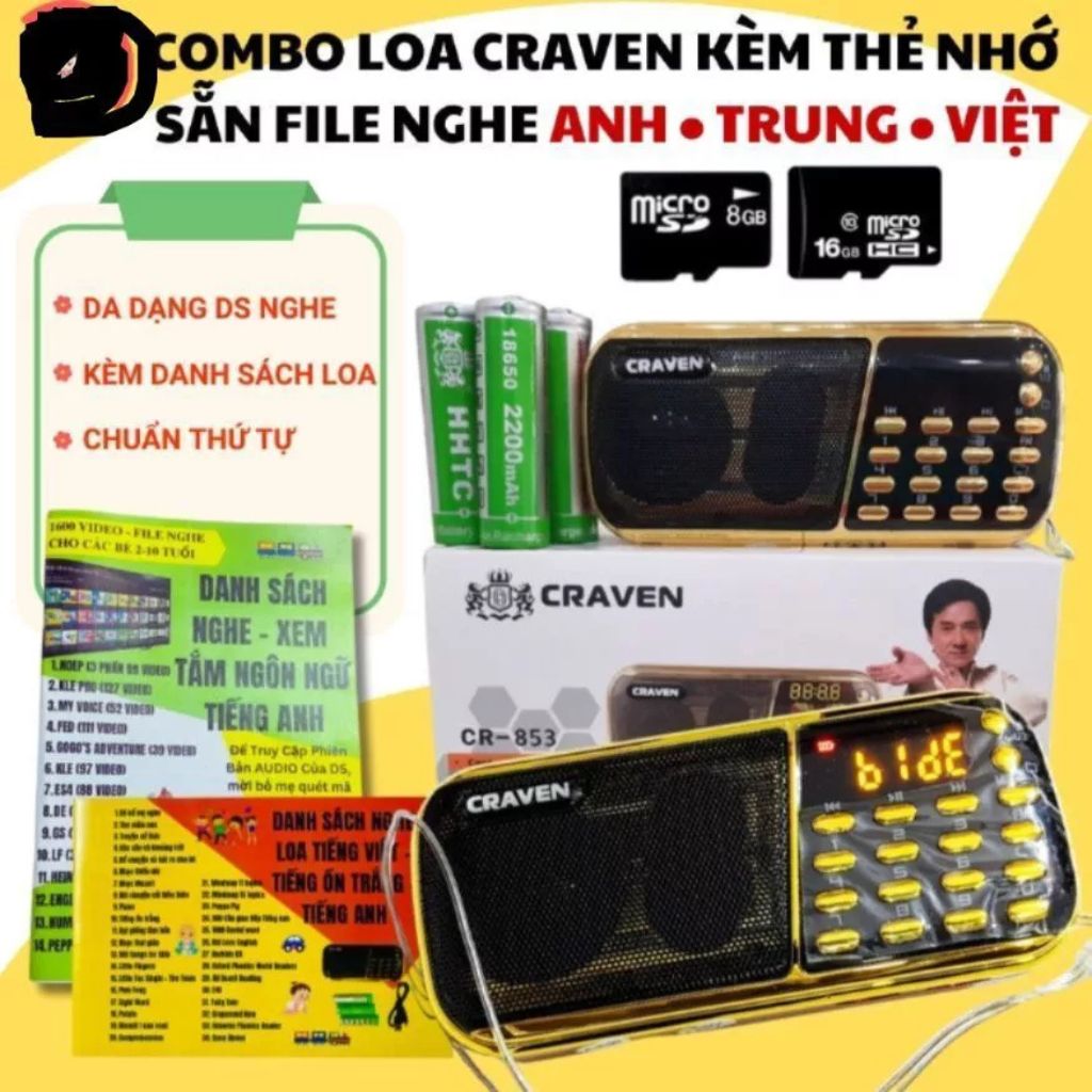 Đài Craven máy nghe tiếng ồn trắng cho bé loa tắm ngôn ngữ tiếng Anh Việt