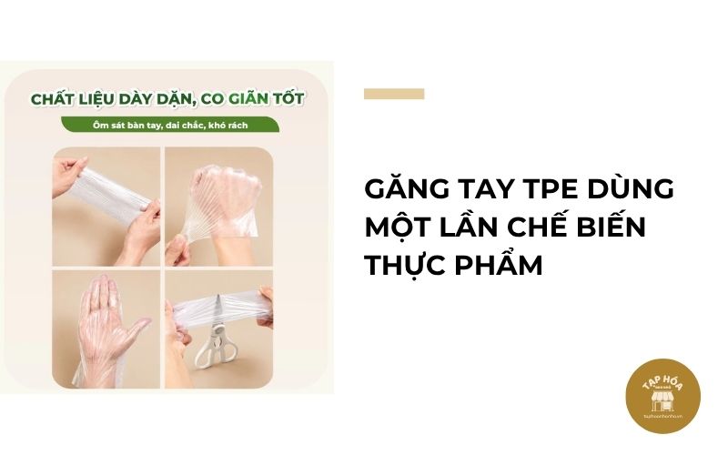 Găng tay TPE dùng một lần chế biến thực phẩm