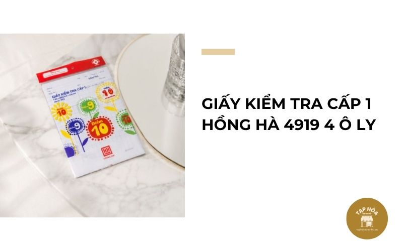Giấy kiểm tra cấp 1 Hồng Hà 4919 4 ô ly
