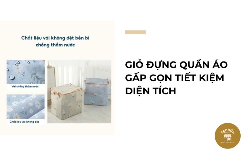 Giỏ đựng quần áo gấp gọn tiết kiệm diện tích