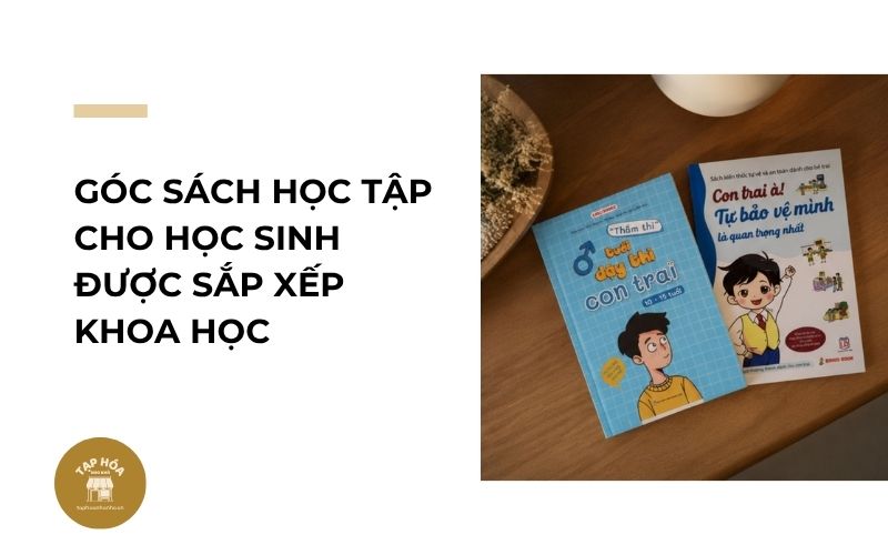 Góc sách học tập cho học sinh được sắp xếp khoa học
