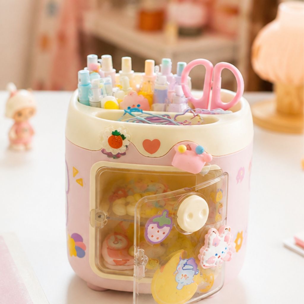 Hộp đựng bút để bàn hình mũi lợn đa năng hộp đựng đồ mini siêu cute - Ảnh 3