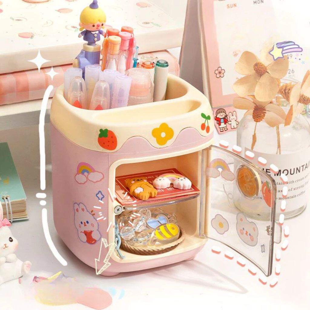 Hộp đựng bút để bàn hình mũi lợn đa năng hộp đựng đồ mini siêu cute - Ảnh 2