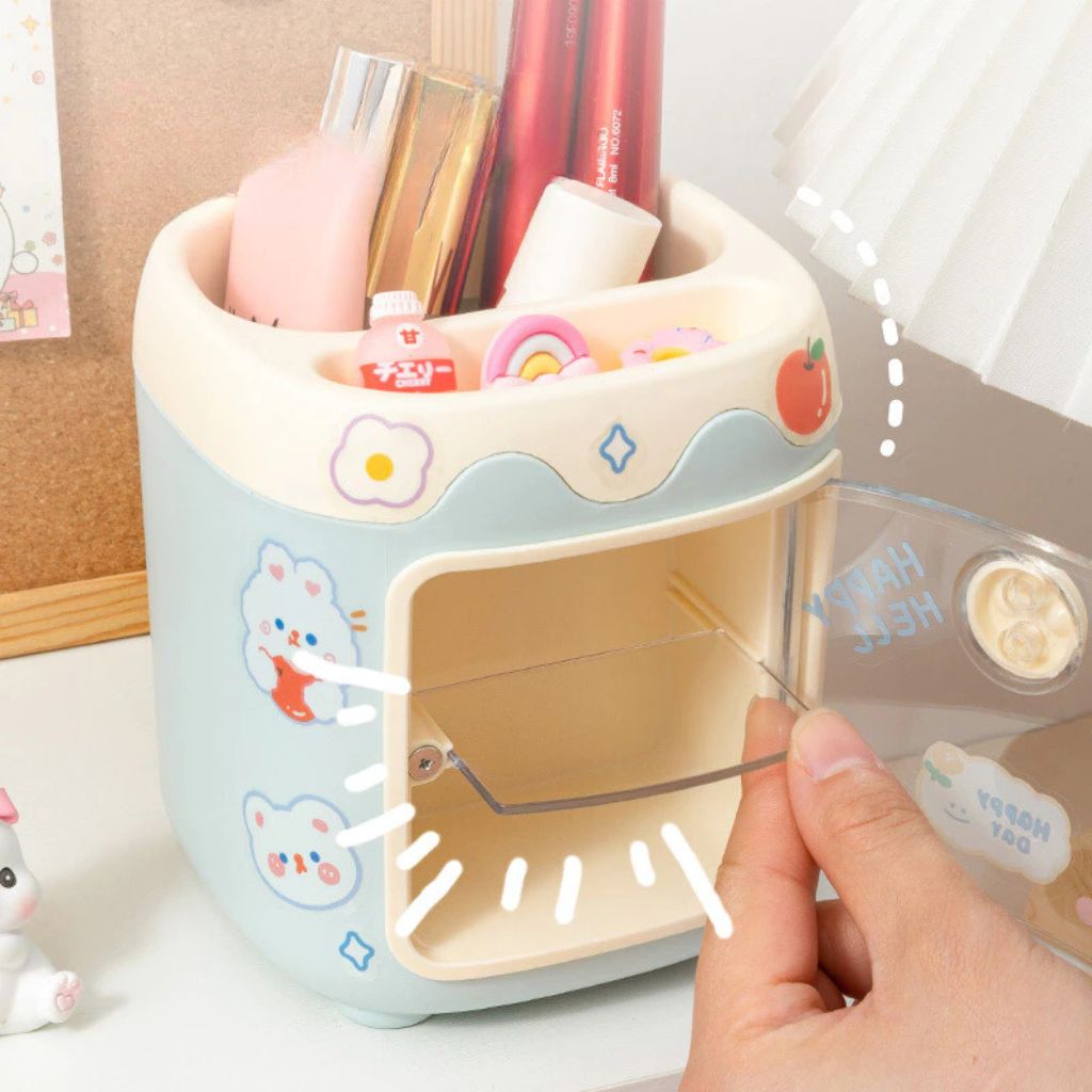 Hộp đựng bút để bàn hình mũi lợn đa năng hộp đựng đồ mini siêu cute - Ảnh 3