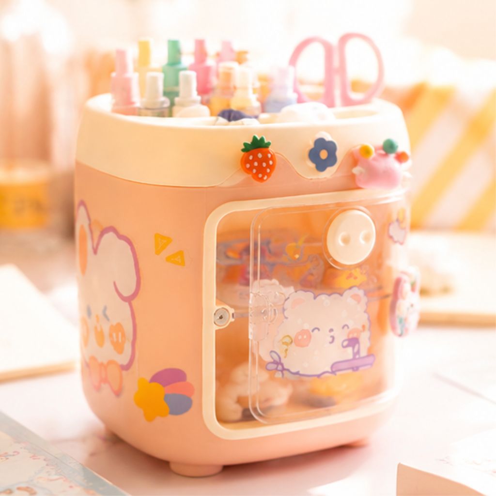 Hộp đựng bút để bàn hình mũi lợn đa năng hộp đựng đồ mini siêu cute - Ảnh 4