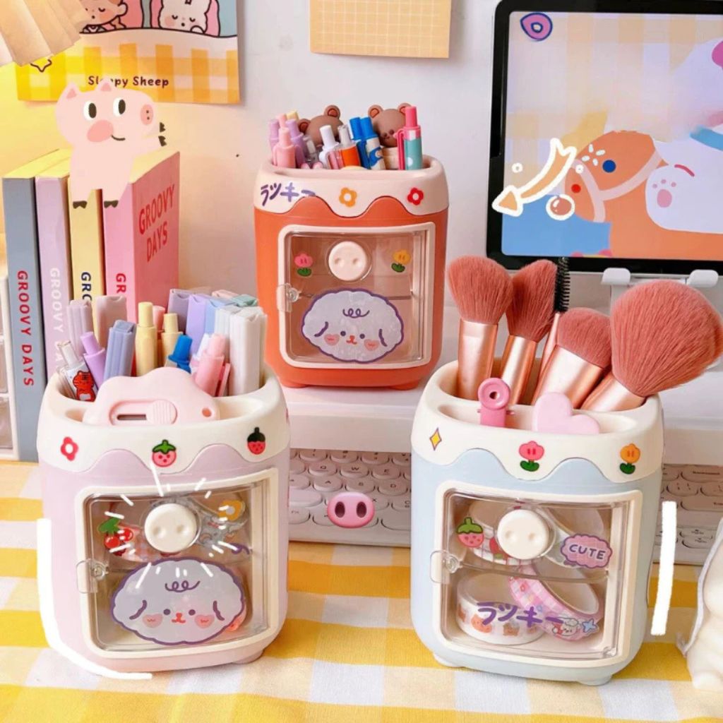 Hộp đựng bút để bàn hình mũi lợn đa năng hộp đựng đồ mini siêu cute - Ảnh 4