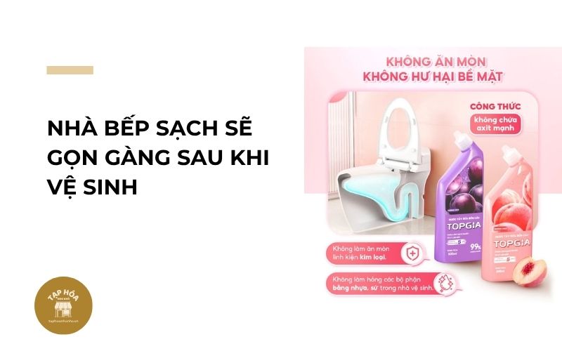 Nhà bếp sạch sẽ gọn gàng sau khi vệ sinh