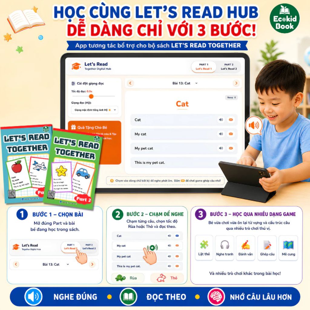 Sách Let's Read Together – Bộ 2 cuốn luyện đọc tiếng Anh cho bé - Ảnh 2