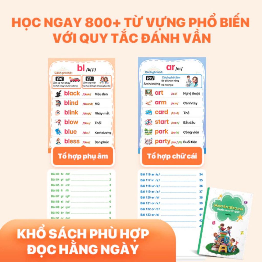 Sách đánh vần tiếng Anh kèm flashcard giúp thuộc từ vựng dễ dàng - Ảnh 4