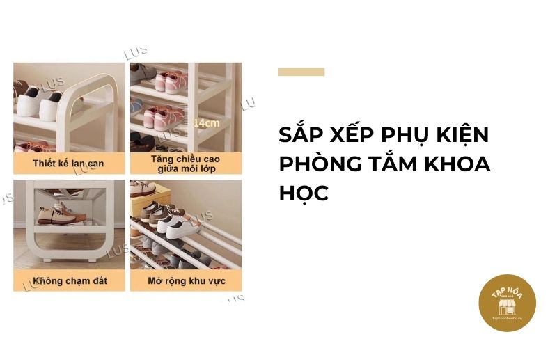 Sắp xếp phụ kiện phòng tắm khoa học