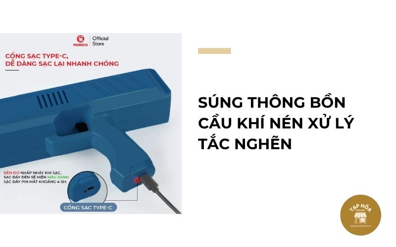 Súng thông bồn cầu khí nén xử lý tắc nghẽn