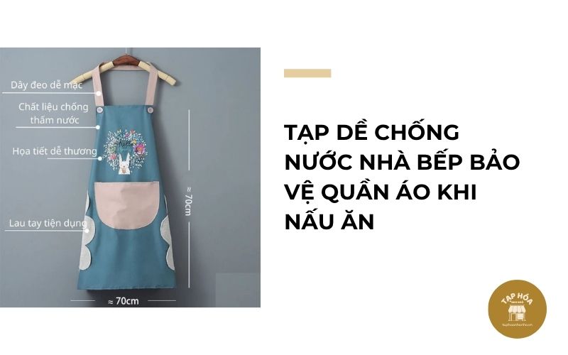 Tạp dề chống nước nhà bếp bảo vệ quần áo khi nấu ăn