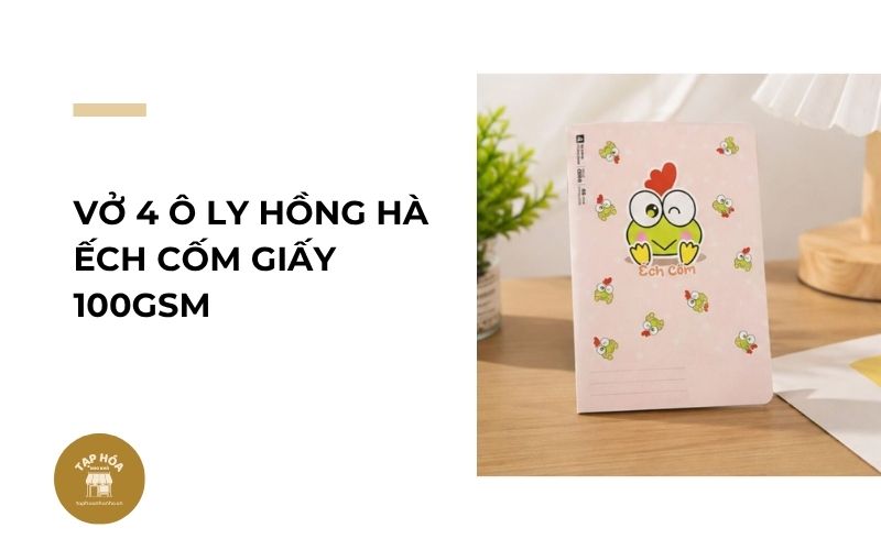 Vở 4 ô ly Hồng Hà Ếch Cốm giấy 100gsm