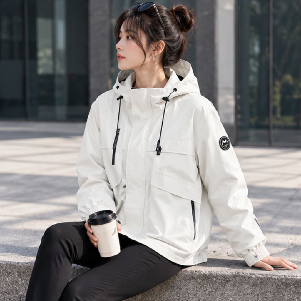 Áo khoác chống nước phong cách Hàn Quốc Nhật Bản unisex URBANME - Ảnh 2