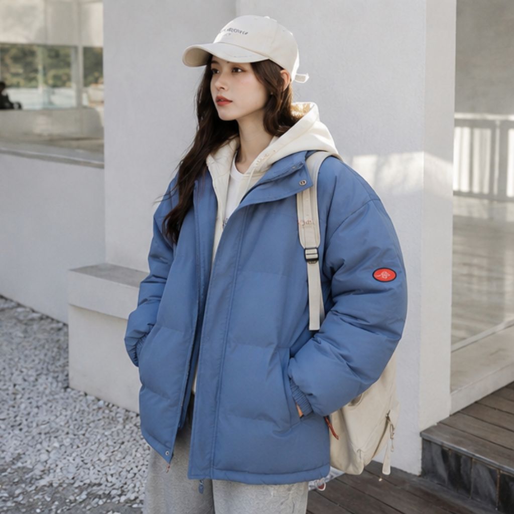 Áo khoác cotton mùa đông có mũ dáng rộng 8 size dễ mặc - Ảnh 2
