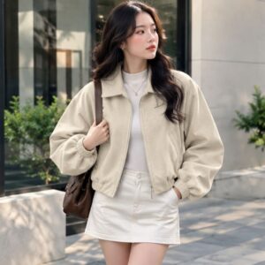 Áo khoác dạ nữ dáng lửng basic mùa thu đông Kimee KA586
