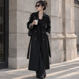 Áo khoác dạ nữ Hàn Quốc dáng dài Hepburn bigsize thanh lịch