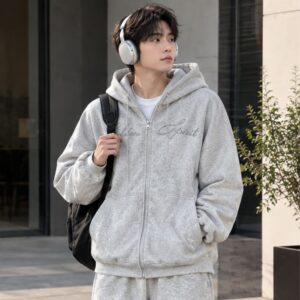 Áo khoác hoodie zip GRIND nỉ chân cua cổ cao trẻ trung