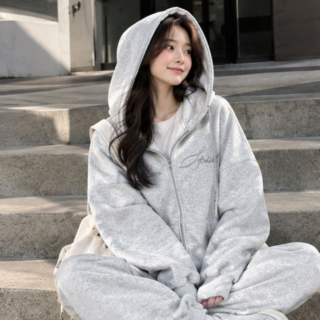 Áo khoác hoodie zip GRIND nỉ chân cua cổ cao trẻ trung - Ảnh 2