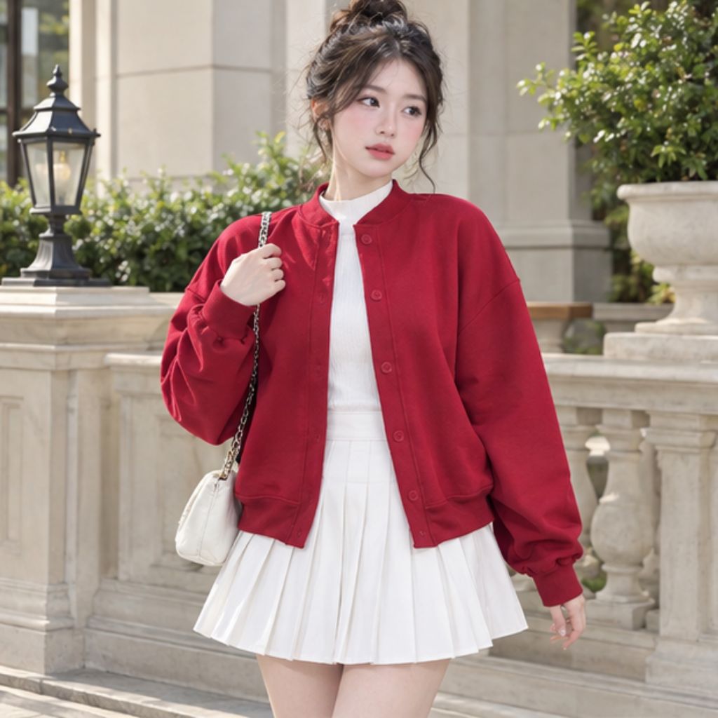 Áo khoác nỉ cardigan nữ basic mùa thu đông mềm đẹp - Ảnh 3