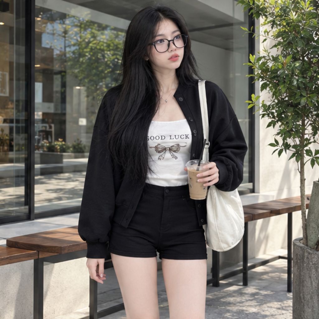 Áo khoác nỉ cardigan nữ basic mùa thu đông mềm đẹp - Ảnh 2