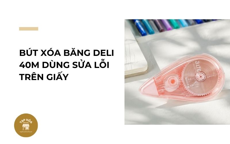 Bút xóa băng Deli 40m dùng sửa lỗi trên giấy
