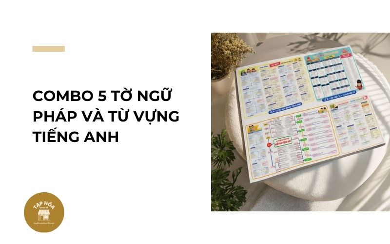 Combo 5 tờ ngữ pháp và từ vựng tiếng Anh