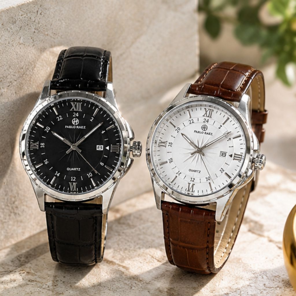 Đồng hồ nam PABLO RAEZ dây da 40mm, máy Quartz, 3 ATM - Ảnh 3