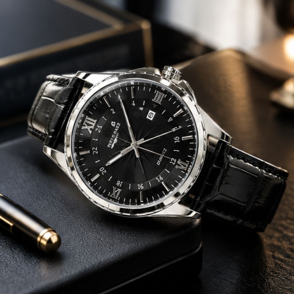 Đồng hồ nam PABLO RAEZ dây da 40mm, máy Quartz, 3 ATM - Ảnh 4