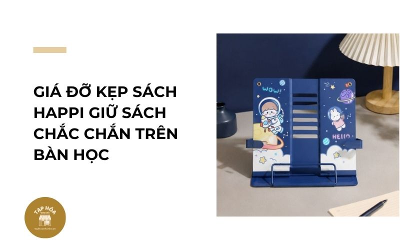 Giá đỡ kẹp sách HAPPI giữ sách chắc chắn trên bàn học