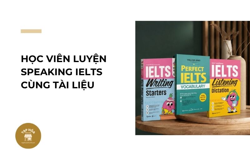 Học viên luyện Speaking IELTS cùng tài liệu