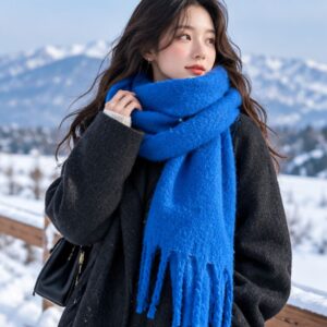 Khăn len unisex nam nữ giả cashmere phong cách Hàn Quốc